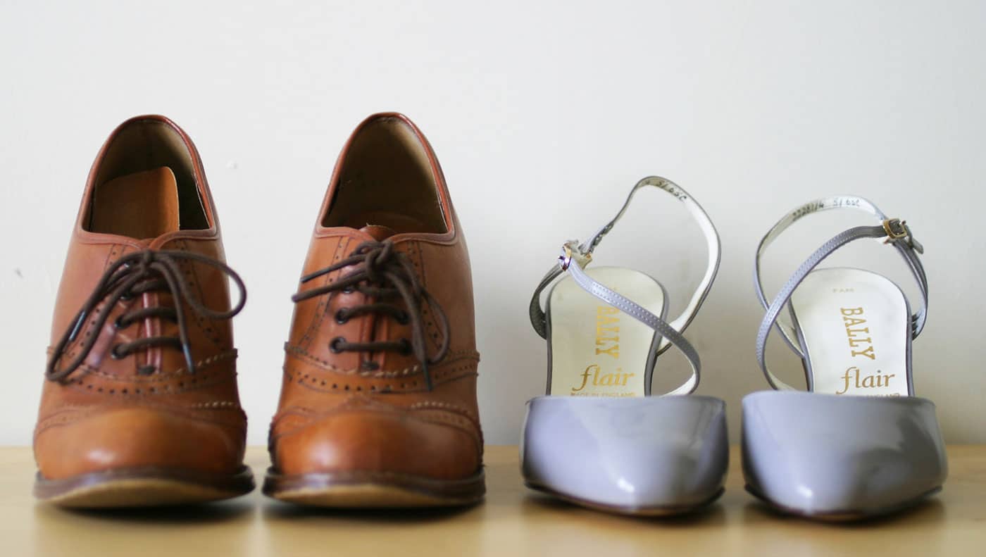Vintage tan heeled brogues