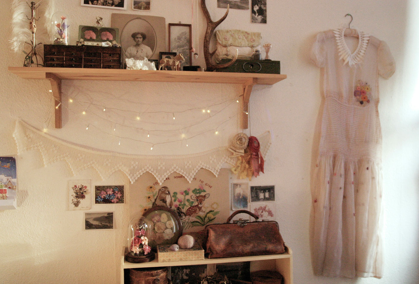 Vintage bedroom display