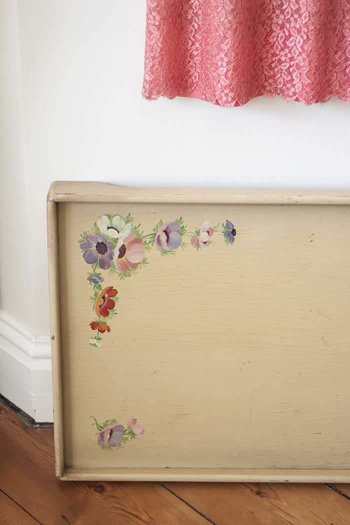 Vintage hand painted French bed tray